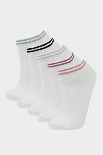DeFacto Women's 5-Piece Cotton Booties Socks F5630Axns