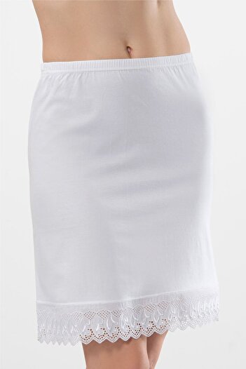 TÜREN Women's Combed Cotton Underskirt 246/White