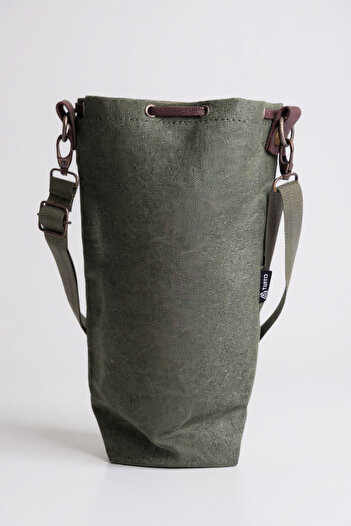 Tantobushcraft Termos-Matara Taşıma Kılıfı – Mumlu Kanvas, 2l Uyumlu, Ayarlanabilir Askılı, Haki