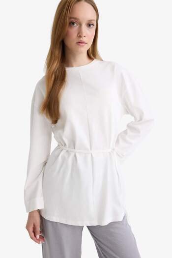 DeFacto Loose Fit Bisiklet Yaka Uzun Kollu Tunik F4850AX25AU