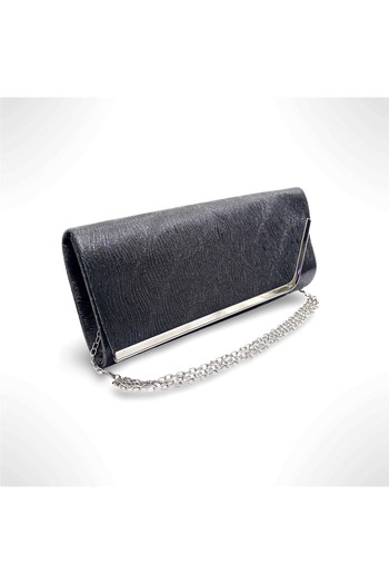 Magrot Geanta dama tip plic de seara ocazii si petreceri Negru relief 26 x 12 cm 25019