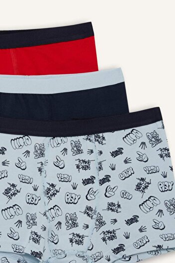 DeFacto Erkek Çocuk Desenli 3'lü Boxer F7805A825AU