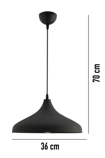 LUMINZO Kaizer Siyah 36 Cm Modern Avize Sarkıt Rustik Mutfak Kuaför Cafe Lamba Dekoratif Aydınlatma