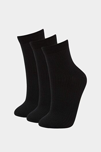 DeFacto Women's 3-Piece Cotton Socks F5600Axns