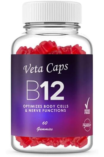 veta caps B12 Blood Booster Gummies, Natural Vitamin B12 Supplement, Energy Support, Red Blood Cell