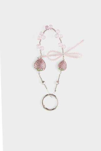 DeFacto Women's Pink Strawberry Charm Keychain F6958Axns