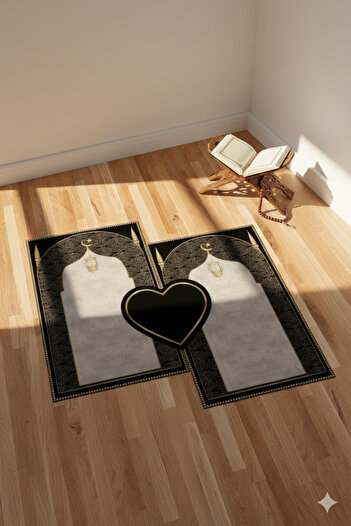 FOREVER ALDORA Heart Double Prayer Rug, Knee-Painless Soft Prayer Rug, Gift Prayer Rug