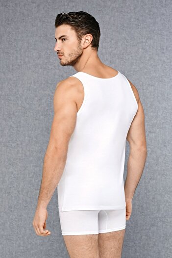Doreanse Men's Cotton Solid Color Wide Neck Undershirt 2-Piece 2025