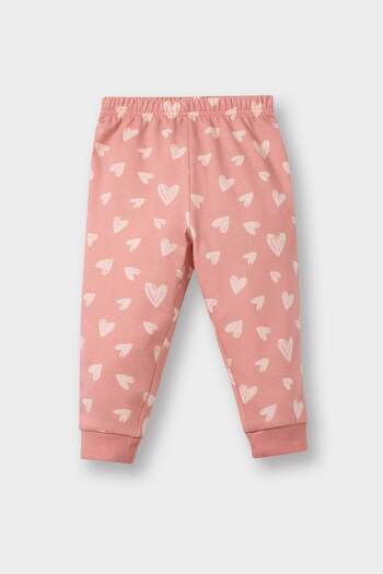 DeFacto Baby Girl Pajamas Set Heart Pattern Long Sleeve Combed Cotton Top Long Bottom E9481A525Au