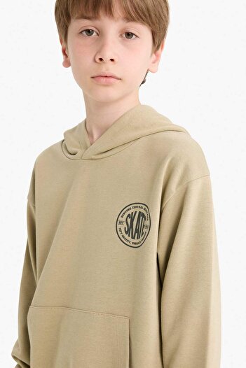 DeFacto Boys' Hooded Printed School Sweatshirt E9572A825Au