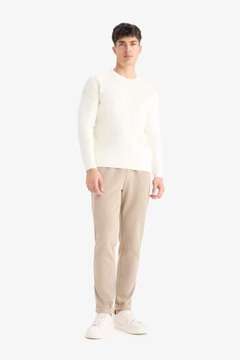 DeFacto Jogger Fit μέσης με κορδόνια ελαστικό εύκαμπτο ύφασμα διπλό παντελόνι με τσέπες Y2651AZ25AU