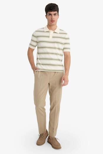DeFacto Striped Knitwear Short Sleeve Polo T-Shirt F6331Ax25Sm