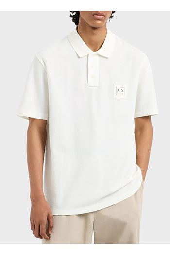 Armani Exchange Off-White Men's Polo T-Shirt Xm000356 Af12758 U0009 Polo T-Shirt
