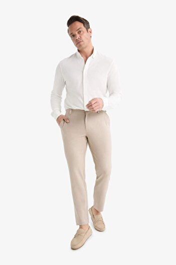 DeFacto Tailored Fit Straight Leg All-Way Stretch Soft Trousers with Key Pocket C7508Ax25Au
