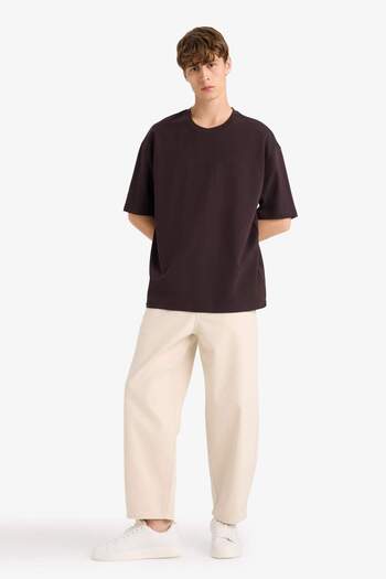 DeFacto 100% Cotton Tapered Wide Leg Fit Wide Leg Jean Pants F8365Ax25Au