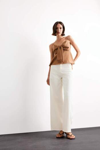 DeFacto V-Neck Bow Strap Blouse G0660Ax25Sm
