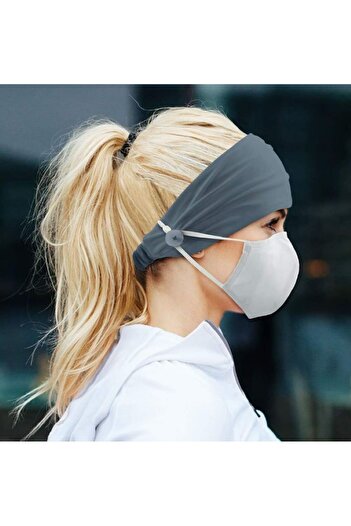 BERG Adult Face Mask Ear Relaxing Hair Band Holder Mask Buttoned Bandana, Hair band