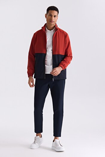 Jakamen Red Comfort Fit Judge Collar Seasonal Coat