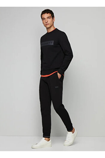 Hackett Bisiklet Yaka Siyah Erkek Sweatshırt HM581166