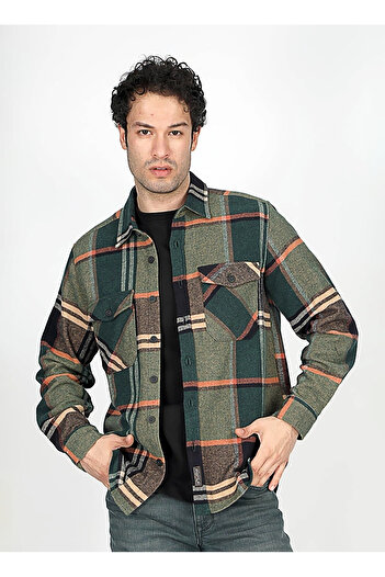 Lee Cooper Cămașă pentru bărbați, cu croială normală, verde smarald 251 LCM 241007 GALVIN ZÜMRÜT-TABA