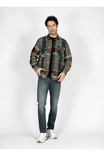 Lee Cooper Cămașă pentru bărbați, cu croială normală, verde smarald 251 LCM 241007 GALVIN ZÜMRÜT-TABA