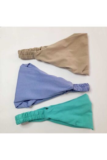 BERG Colorful Combed Cotton Elastic Cotton Patternless Parachute Bandana Combed Cotton Hair Band