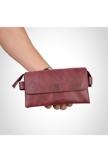 MFT Leather Design Hakiki Deri Unisex Сумка - Бордо Боліва 9874