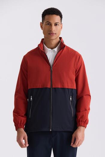Jakamen Red Comfort Fit Judge Collar Seasonal Coat