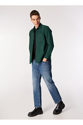 Lee Cooper Регулярний крій Смарагдово-зелена чоловіча сорочка 251 LCM 241008 HAROLD ZÜMRÜT