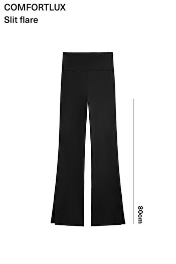 Oysho Comfortlux yırtmaçlı flare pantolon