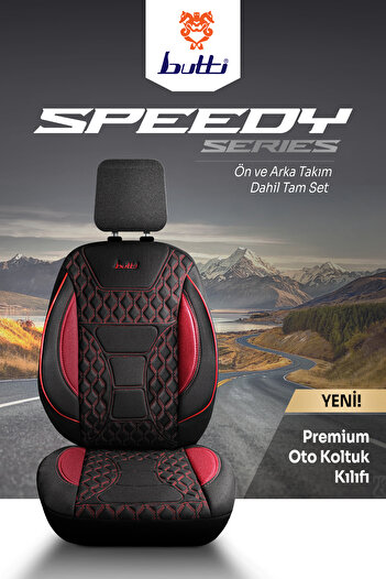 BUTTİ Speedy Series Premium Auto Seat Cover |   Orthopedic Supported, Front and Back Full Set, Airbag Compatible