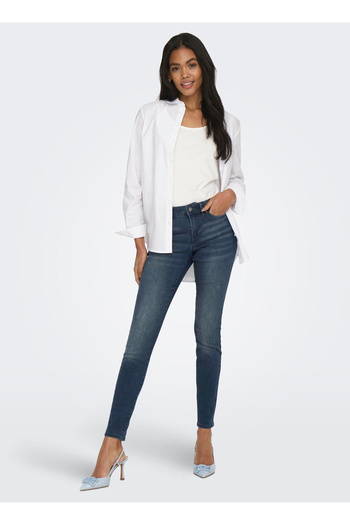 ONLY Normal Waist Narrow Leg Tight Black Women's Denim Pants Onlwauw Mid Sk Dnm Bj777 Noos