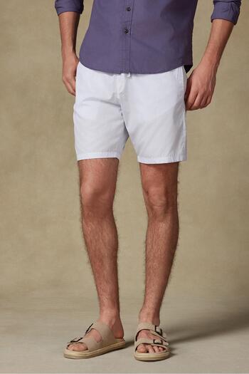 Abbate Sky Poplin Cotton Comfort Fit Light Blue Men's Checkered Shorts