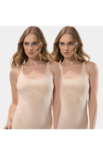 TÜREN Women's U-Neck Strap 2-Pack Camisole Undershirt 289/Skin
