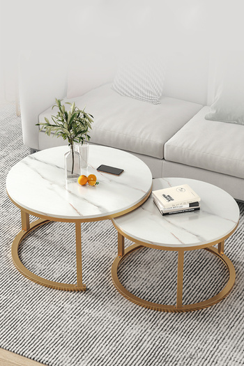 NKX 2 Round Coffee Table With Metal Frame
