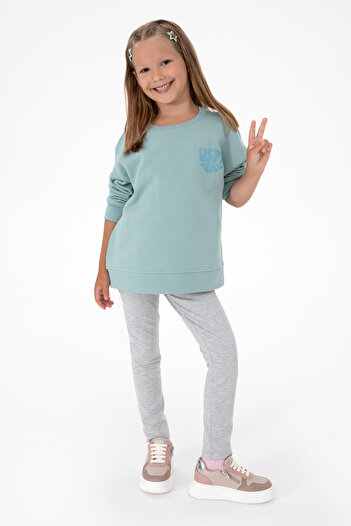 U.S. Polo Assn. Girl's Light Gray Melange Tights 50316890-Vr091