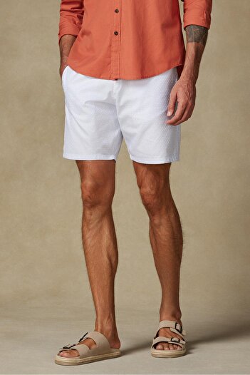 Abbate Ανδρικό καρό σορτς Sky Poplin Cotton Comfort Fit ανοιχτό μπλε