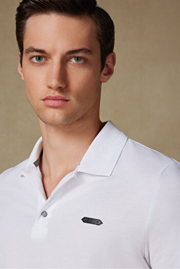 Abbate Cotton Relaxed Fit Comfort Fit White Short Sleeve Plain Basic Polo Neck Casual Sports T-Shirt T-Shirt
