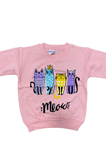 OEM Pink children's sweatshirt with colorful kittens "Meow"