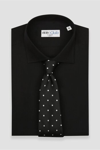 Abbate Ανδρικό πουκάμισο BB Club Oscar Poplin Cotton Polyester Slim Fit Μαύρο Κλασικό Πέτο Ανδρικό Πουκάμισο