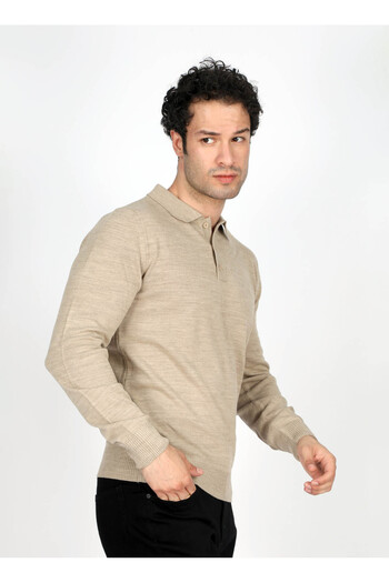 Lee Cooper Polo Collar Regular Fit Mink Men's Sweater 251 Lcm 241051 Gino Vizon