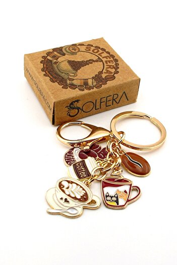 Solfera Coffee Lover Latte Cat Mug Bag Ornament Charm Keychain Ky015