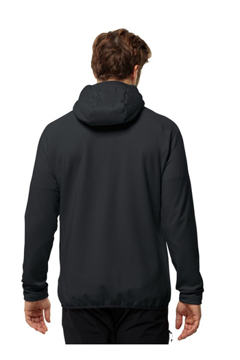 Jack Wolfskin Black Men's Hooded Collar Regular Fit Jacket 1710512Routeburn Pro Hybrid m