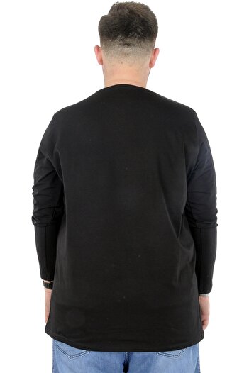 ModeXL Plus Size Men's Black T-Shirt - Lycra, Crew Neck, Mode XL 20102