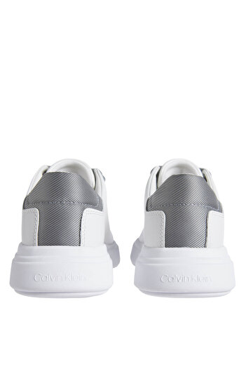 Calvin Klein Beyaz-Gri Kadın Deri Sneaker HW0HW0221701S
