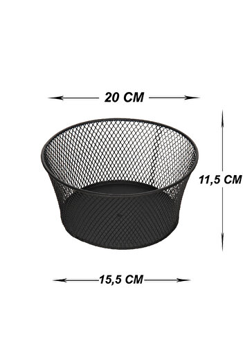 VENON Bahar 20 Cm Siyah Meyve Sepet Makyaj Sepet Düzenleyici Kutu Metal Sepet Home Çok Amaçlı Sepet