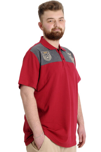ModeXL Mode Xl Large Size Men's T-shirt Polo Military 23327 Claret Red
