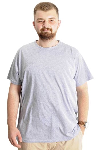 ModeXL Mode Xl Büyük Beden Erkek T-shirt Basic 20031 Indigo