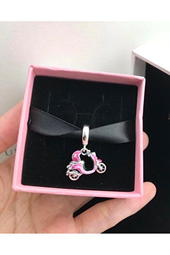 MUMMY CONCEPT PEMBE MOTOR SCOOTER CHARM | GÜMÜŞ KAPLAMA