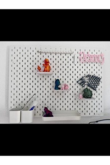 TechnoLoby BEYAZ renk METAL PANO 71X56 Cm Çok Amaçlı Pano Organizatör Pegboard